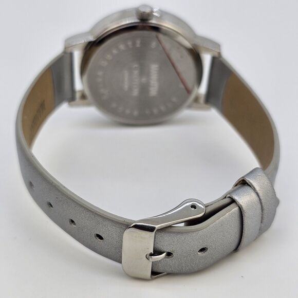 Manhattan Croton Watch Women 37mm Gray Tone Pave Bezel Bling New Battery - Picture 7 of 13